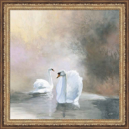 Swans in Mist by Julia Purinton, Framed Art