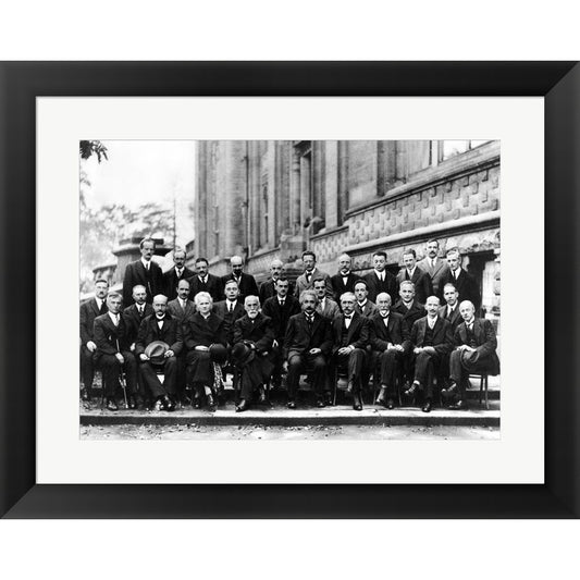 1927 Solvay Conference on Quantum Mechanics by Unknown, Framed Art