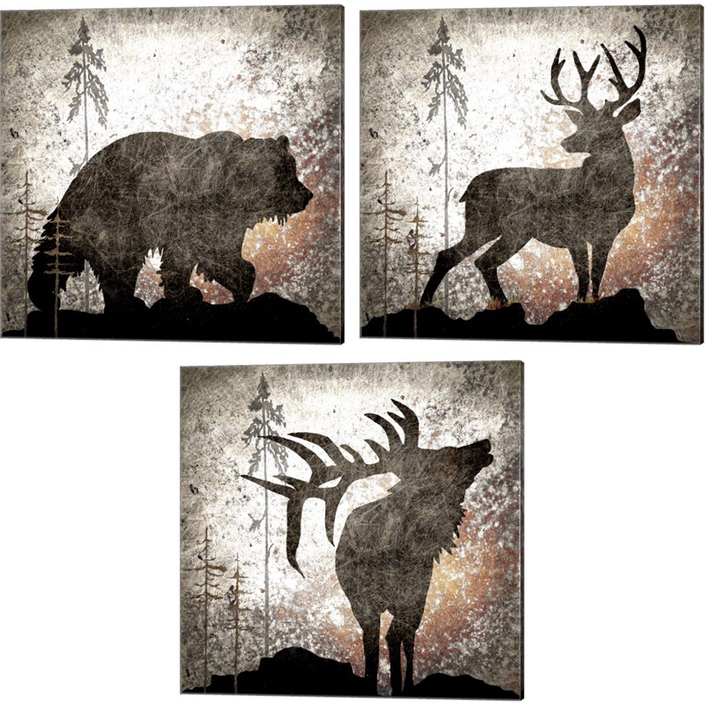 Calling Bear, Deer & Elk by LightBoxJournal, 3 Piece Canvas Art Set