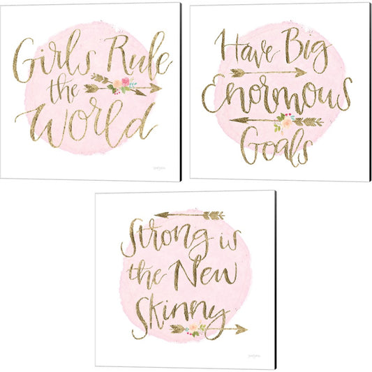 Girl Power by Jenaya Jackson, 3 Piece Canvas Art Set