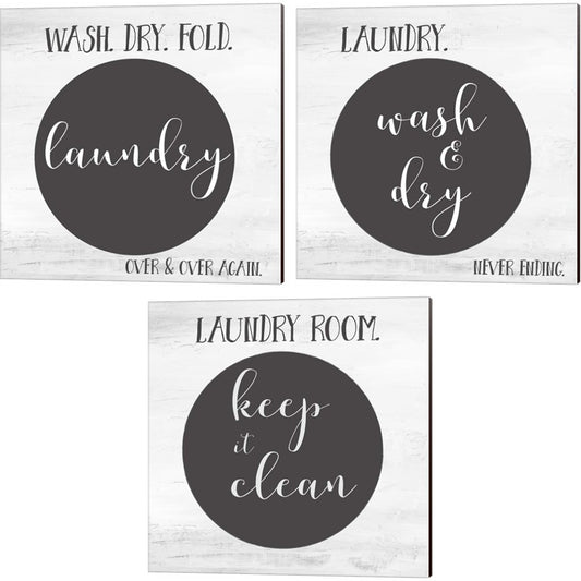 Laundry by Pamela J. Wingard, 3 Piece Canvas Art Set