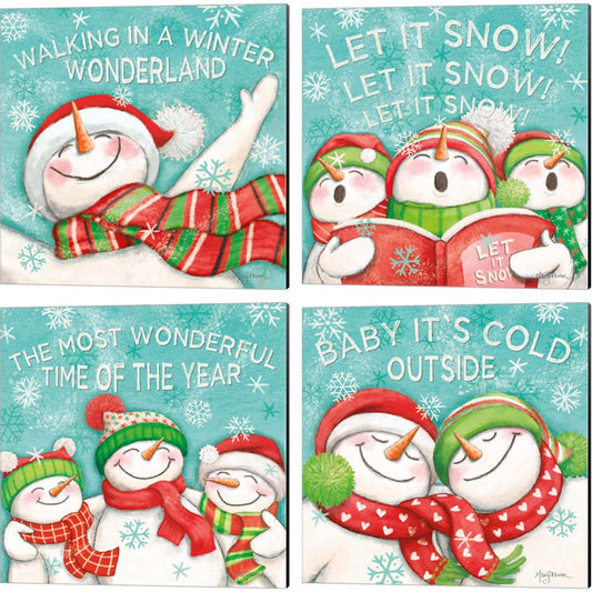 Let it Snow by Mary Urban, 4 Piece Canvas Art Set