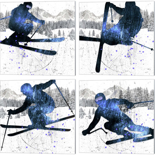 Extreme Skier by LightBoxJournal, 4 Piece Canvas Art Set