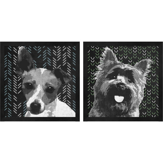 Jack & Yorkie by Posters International Studio, 2 Piece Black Framed Art Set