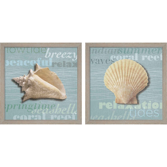 Beach Collection by Tandi Venter, 2 Piece Rustic White Framed Art Set