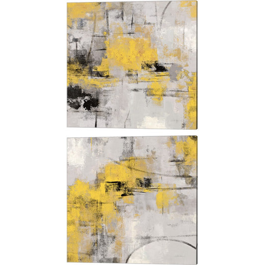 Stone Gardens Yellow by Silvia Vassileva, 2 Piece Canvas Art Set