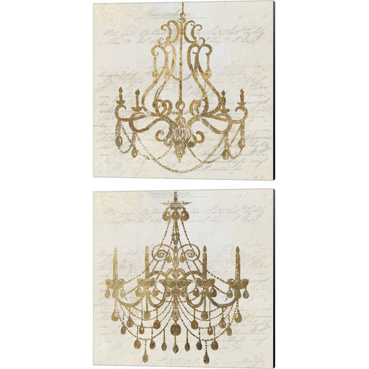 Golden Chandelier by Aimee Wilson, 2 Piece Canvas Art Set