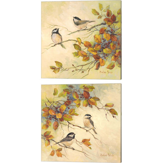 Birds of Autumn by Barbara Mock, 2 Piece Canvas Art Set