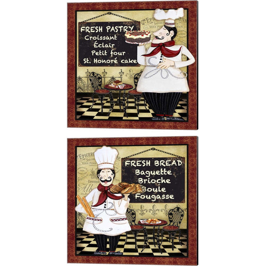 Bistro Chef 2 by Jean Plout, 2 Piece Canvas Art Set