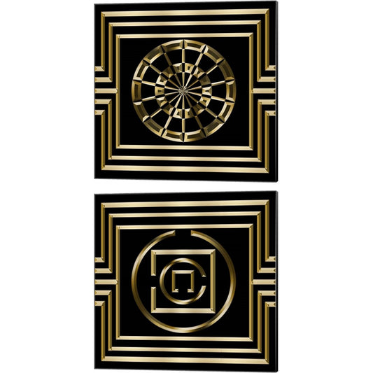 Gold Deco by Art Deco Designs, 2 Piece Canvas Art Set