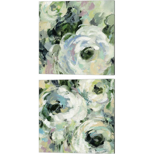 Sage and Lavender Peonies by Silvia Vassileva, 2 Piece Canvas Art Set