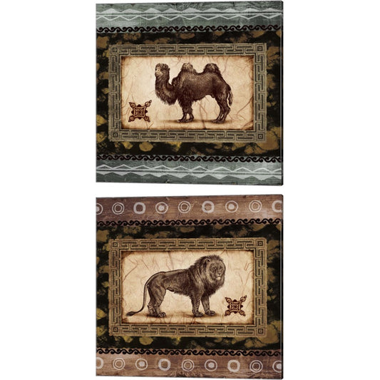 African Expression Square by Michael Marcon, 2 Piece Canvas Art Set