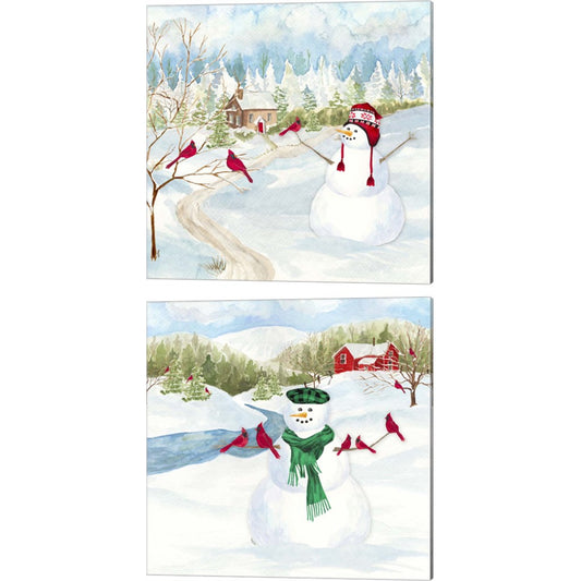 Snowman Christmas A by Tara Reed, 2 Piece Canvas Art Set