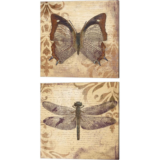 Butterfly & Dragonfly by Patricia Pinto, 2 Piece Canvas Art Set