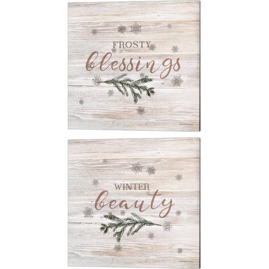 Frosty Blessings B by Bluebird Barn, 2 Piece Canvas Art Set