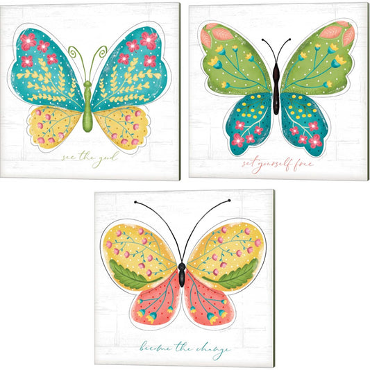 See The Good, Set Yourself Free & Become The Change by Jennifer Pugh, 3 Piece Canvas Art Set