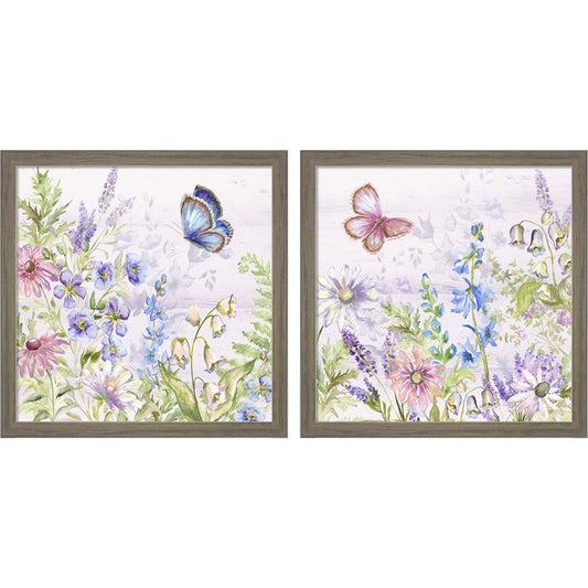 Butterfly Trail by Tre Sorelle Studios, 2 Piece Rustic Grey Framed Art Set