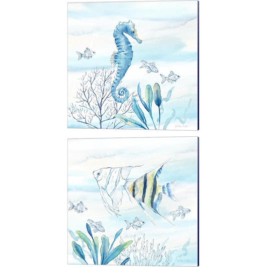 Great Blue Sea A by Cynthia Coulter, 2 Piece Canvas Art Set