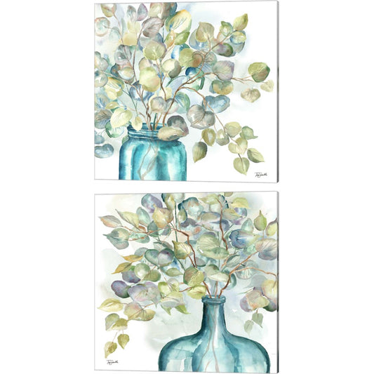 Eucalyptusn Mason Jar by Tre Sorelle Studios, 2 Piece Canvas Art Set