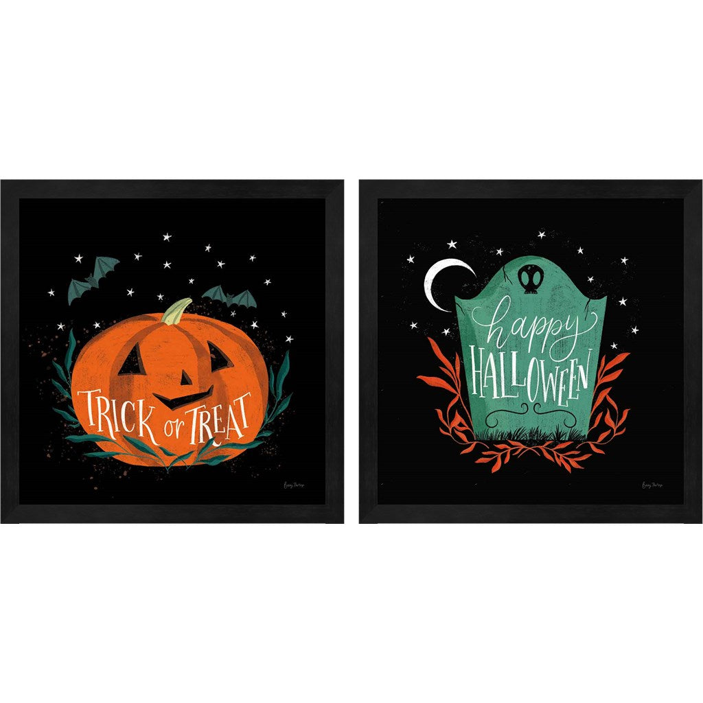 Cute Halloween B by Becky Thorns, 2 Piece Black Framed Art Set