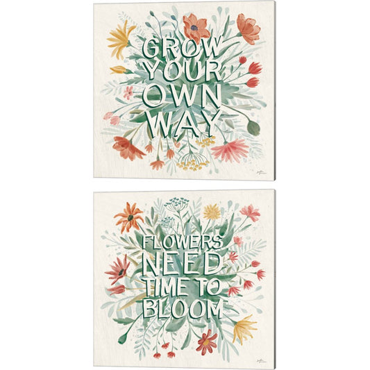 Wildflower Vibes A by Janelle Penner, 2 Piece Canvas Art Set