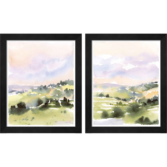 Spring Hills by Katrina Pete, 2 Piece Black Framed Art Set