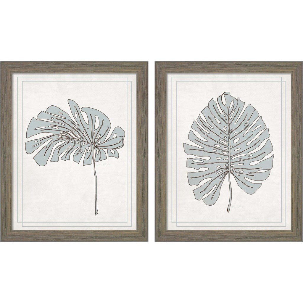 Tropical Monstera by Ramona Murdock, 2 Piece Rustic Gray Framed Art Set