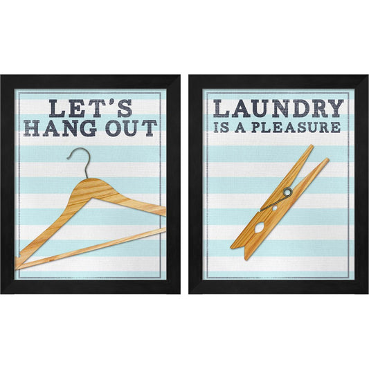 Laundry Lounge by SD Graphics Studio, 2 Piece Black Framed Art Set