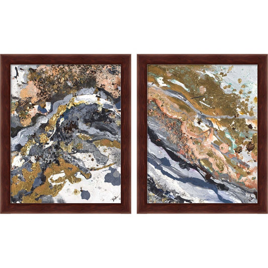 Turbulence Rectangle by Patricia Pinto, 2 Piece Brown Framed Art Set