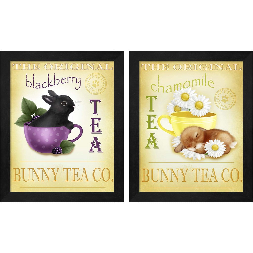 Blackberry & Chamomile Tea Bunny by Melissa Dawn, 2 Piece Black Framed Art Set