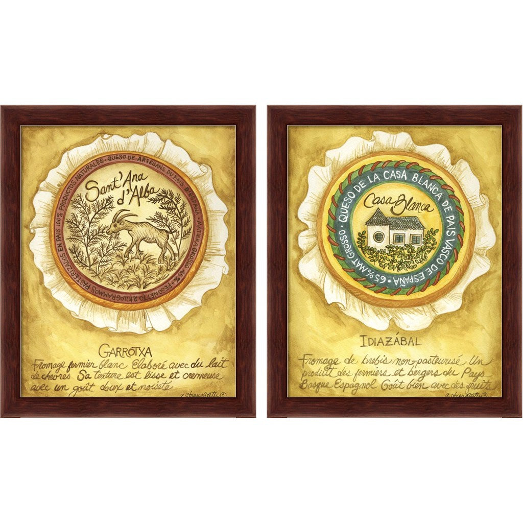 Cheese Garrotxa & Idiazabal by Andrea Strongwater, 2 Piece Brown Framed Art Set