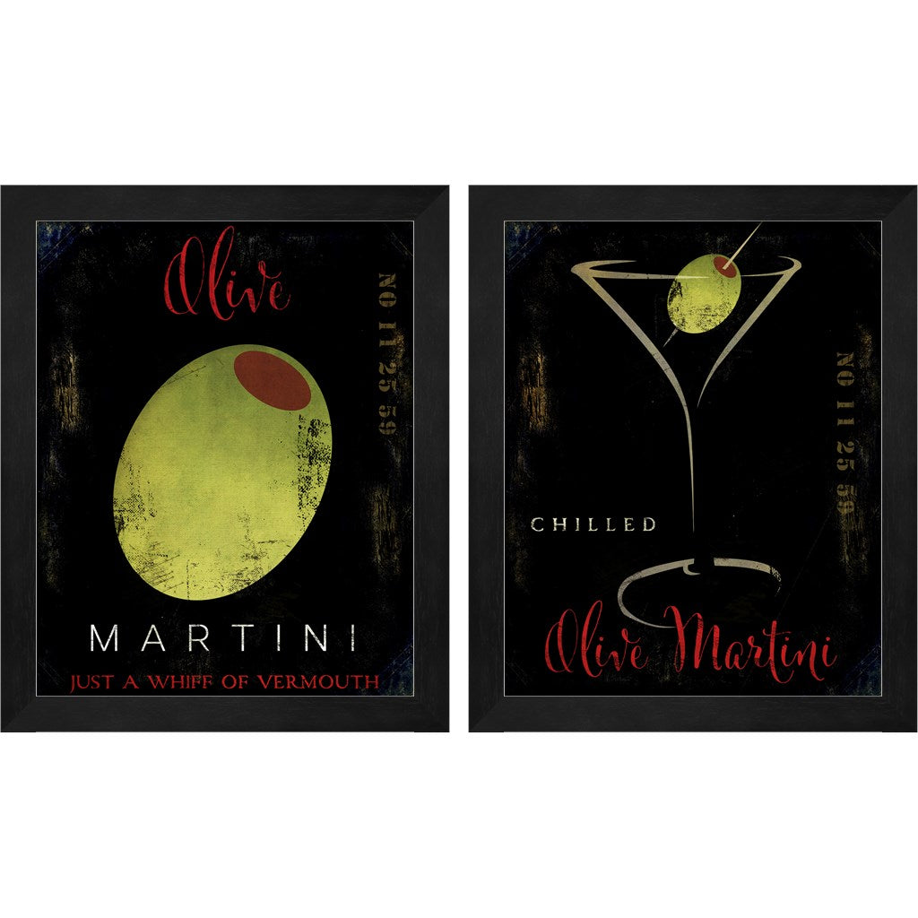 Olive Martini by Color Bakery, 2 Piece Black Framed Art Set