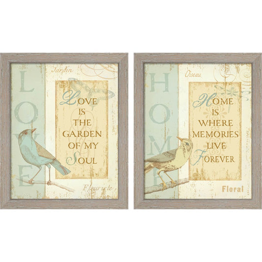 Secret Garden by Daphne Brissonnet, 2 Piece Rustic White Framed Art Set