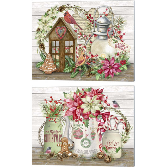 Christmas Love by Jean Plout, 2 Piece Canvas Art Set