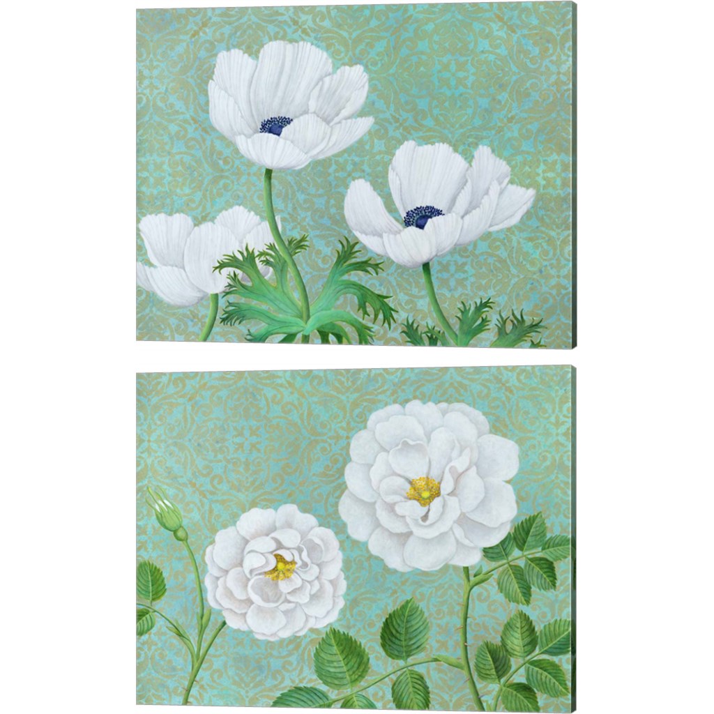 Paris White Anemone & Rose by Diana Cook, 2 Piece Canvas Art Set