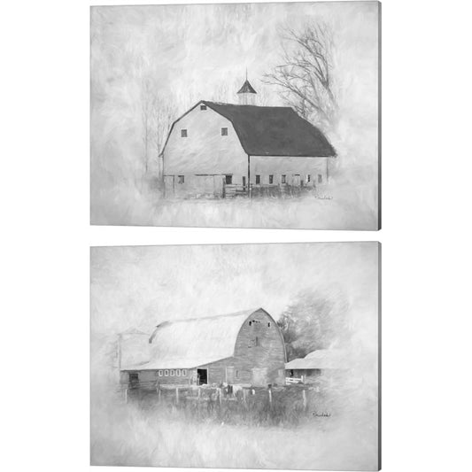 The White Barn & Sully's Barn by Ramona Murdock, 2 Piece Canvas Art Set