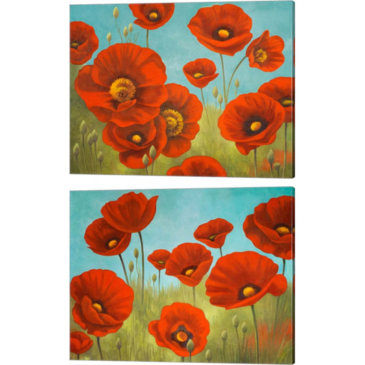 Field of Poppies by Vivien Rhyan, 2 Piece Canvas Art Set