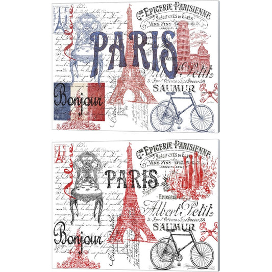 Paris Tray by Jean Plout, 2 Piece Canvas Art Set