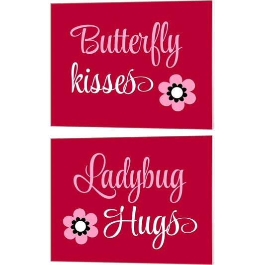 Butterfly Kisses & Ladybug Hugs by Tamara Robinson, 2 Piece Canvas Art Set