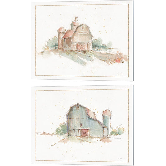 Farm Friends Barn by Lisa Audit, 2 Piece Canvas Art Set