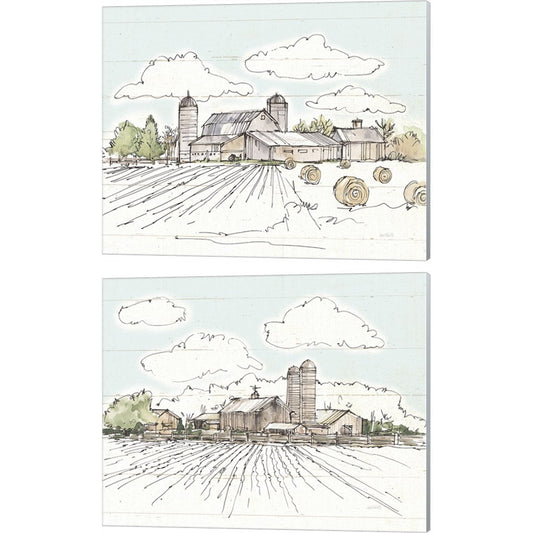 Farm Memories Shiplap by Anne Tavoletti, 2 Piece Canvas Art Set