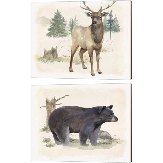 Wilderness Collection Elk & Bear by Beth Grove, 2 Piece Canvas Art Set