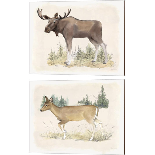 Wilderness Collection Moose & Deer by Beth Grove, 2 Piece Canvas Art Set