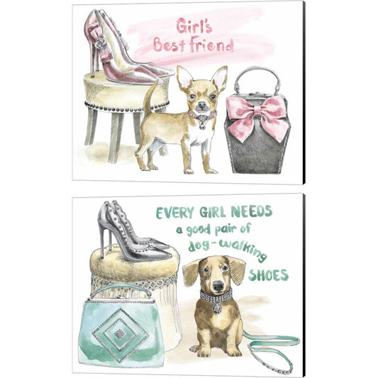 Glamour Pups by Beth Grove, 2 Piece Canvas Art Set