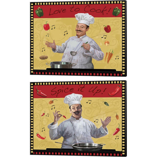 Love to Cook & Spice it up Master by Frank Harris, 2 Piece Canvas Art Set