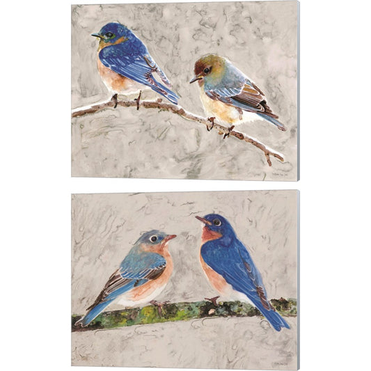 Eastern Bluebirds by Stellar Design Studio, 2 Piece Canvas Art Set